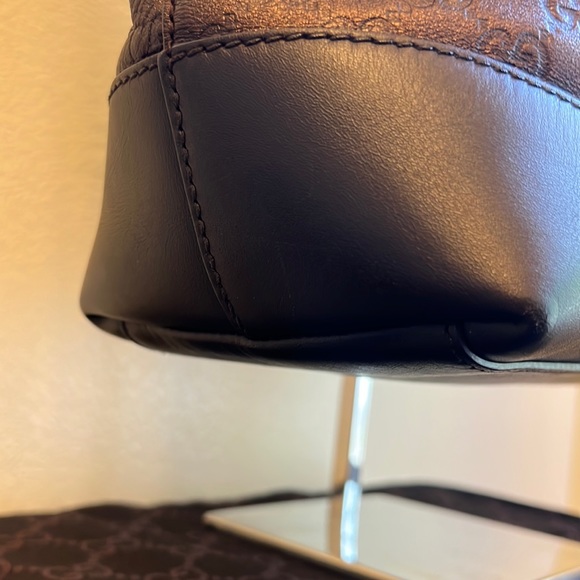 Gucci Guccissima Leather Metallic Chocolate Brown Tote Bag - Picture 4 of 16